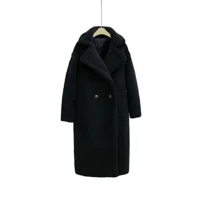 Premium long coat in imitation fur for women – Elegant and fluffy winter coat