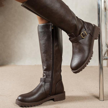 Bottes Femme Luxueuses Montantes – Design Zippé et Coupe Confortable