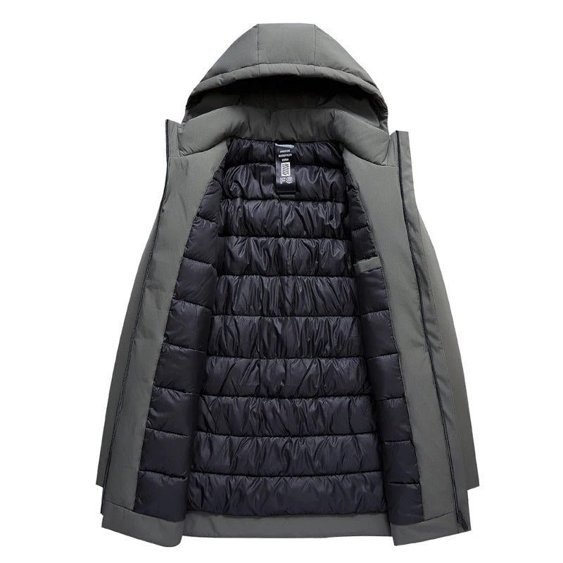 Parka Mi-Longue à Capuche pour Homme – Manteau d’Hiver Chaud