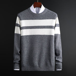 Maglione girocollo a righe per uomo – Maglia comoda ed elegante