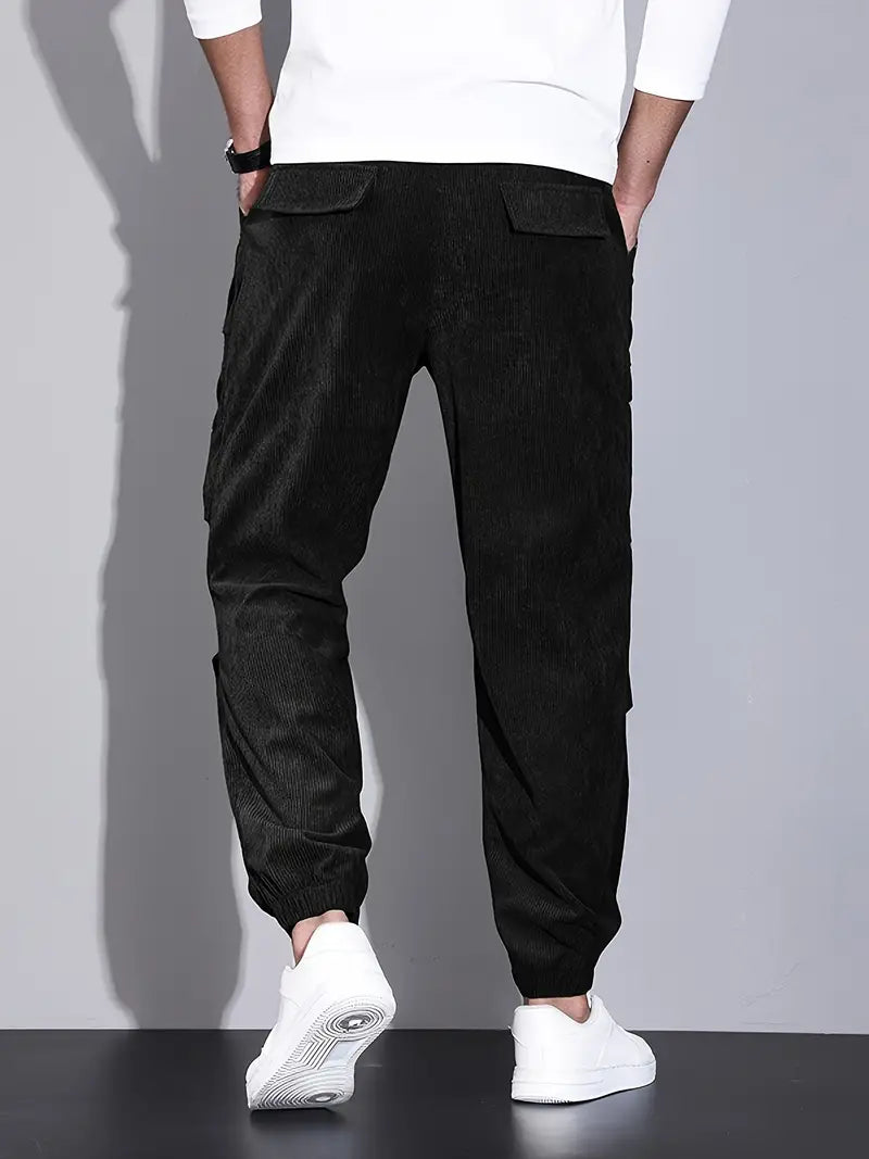 Pantalon Cargo Ajusté pour Homme – Pantalon en Velours Côtelé Confortable