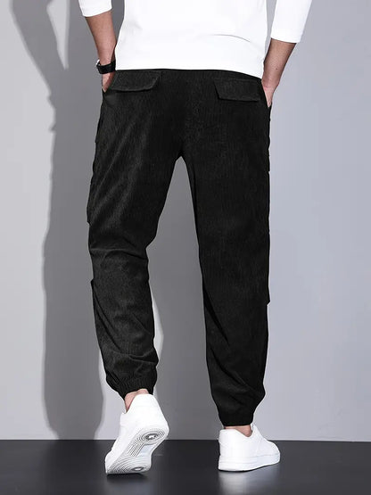 Pantalon Cargo Ajusté pour Homme – Pantalon en Velours Côtelé Confortable