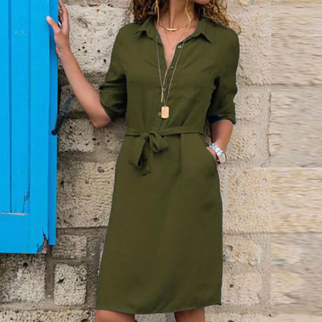 Robe Midi Décontractée Élégante – Style Intemporel et Confort Quotidien