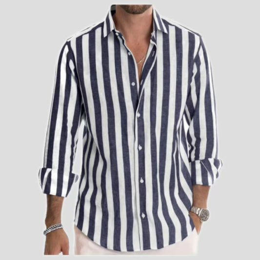 Elegant striped shirt for men – Long sleeve casual and modern style