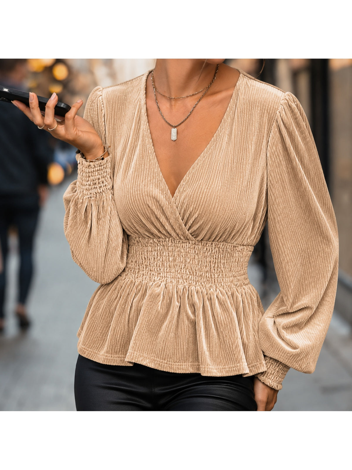 Flowy Long-Sleeve Blouse for Women – Chic and Lightweight