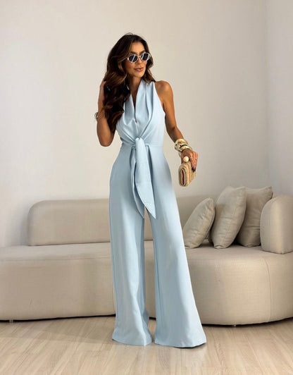 Sleeveless backless women's jumpsuit - Flowing and elegant