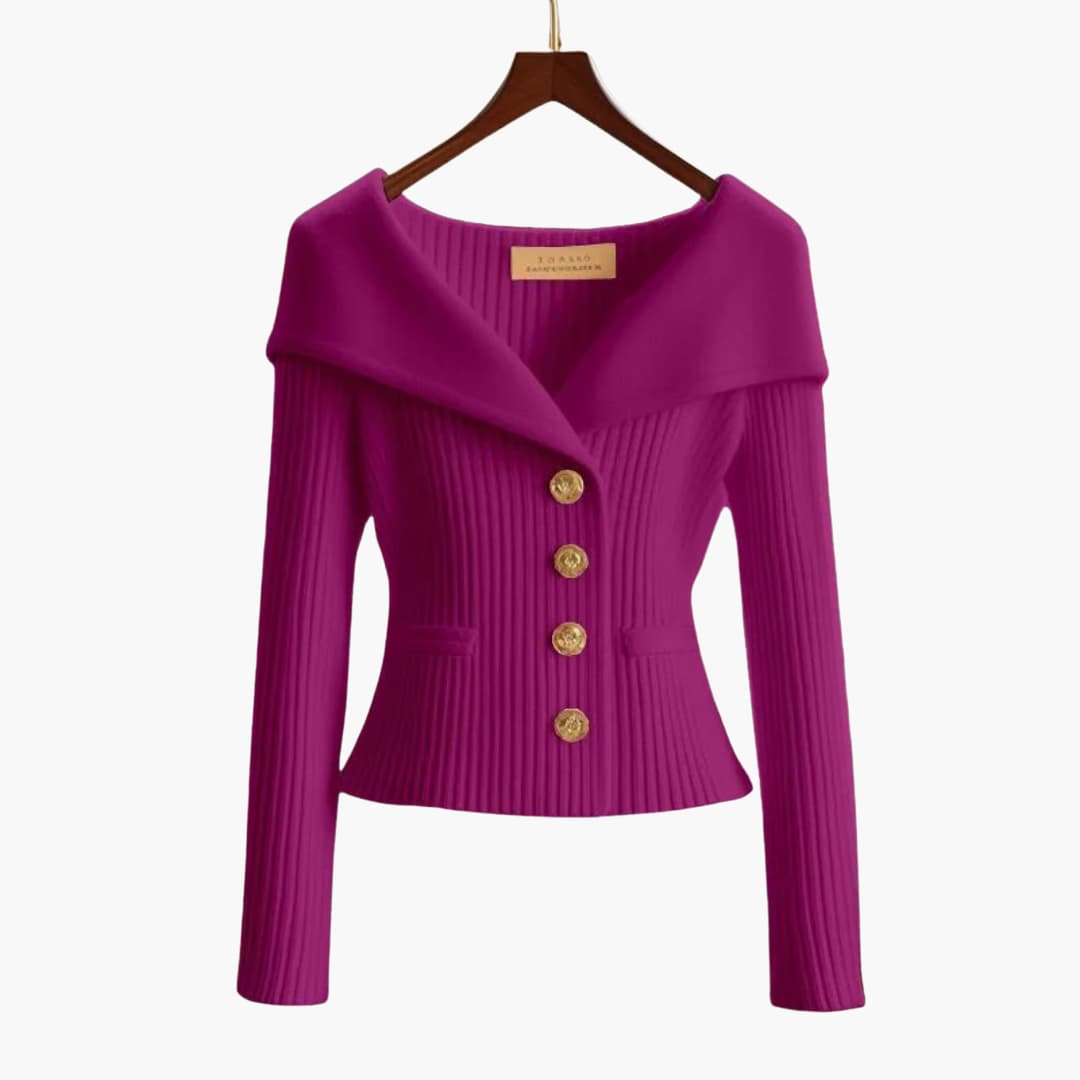 Gilet Côtelé Court Élégant pour Femme – Tricot Boutonné Confortable