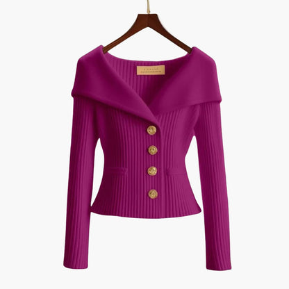 Gilet Côtelé Court Élégant pour Femme – Tricot Boutonné Confortable