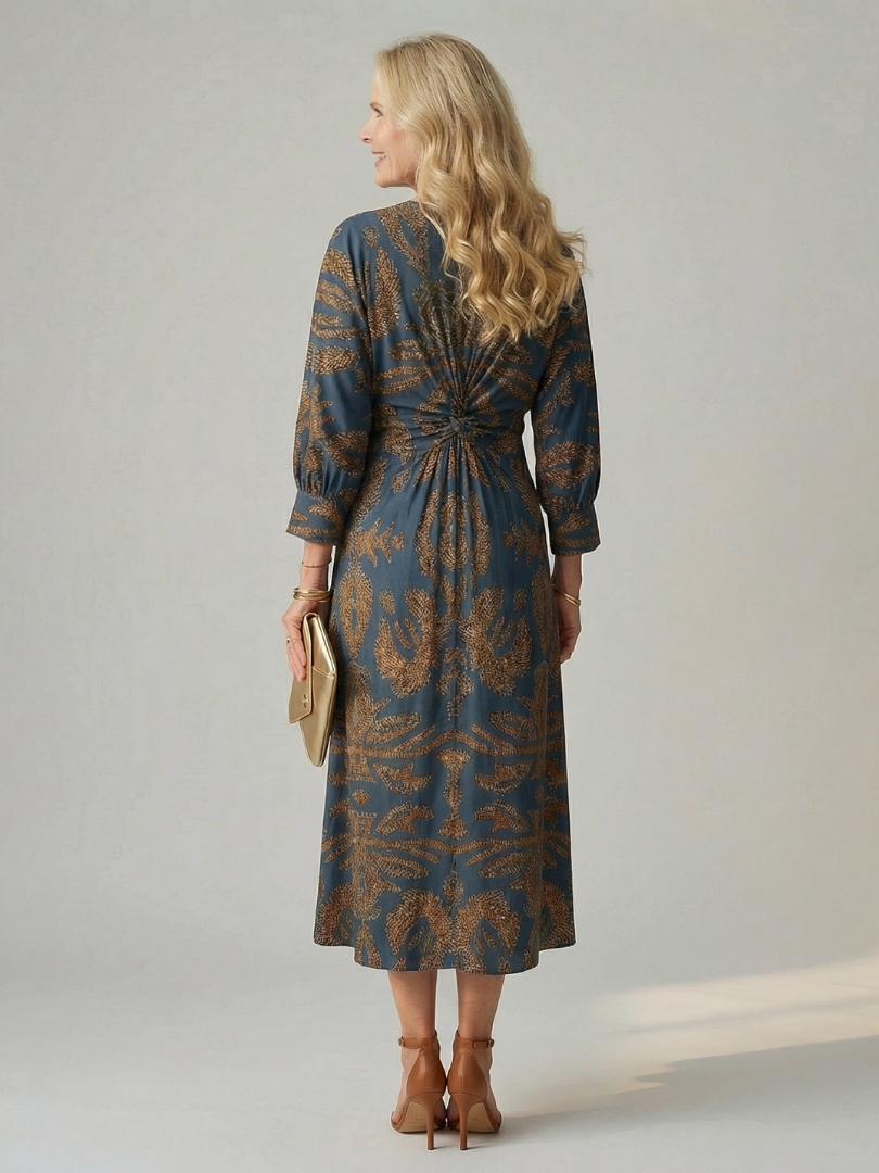 Natural Wrap Midi Dress for Women - Soft and Flattering