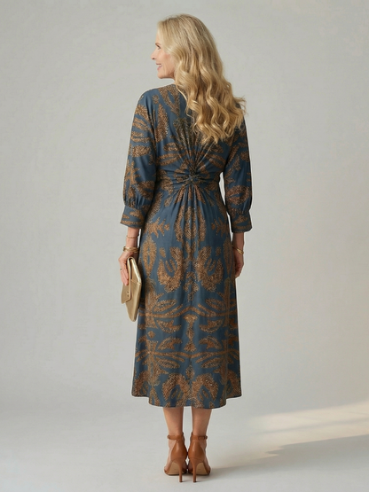 Natural Wrap Midi Dress for Women - Soft and Flattering
