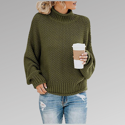 Pull Col Roulé Oversize En Maille Pour Femme – Pull Ample Confortable