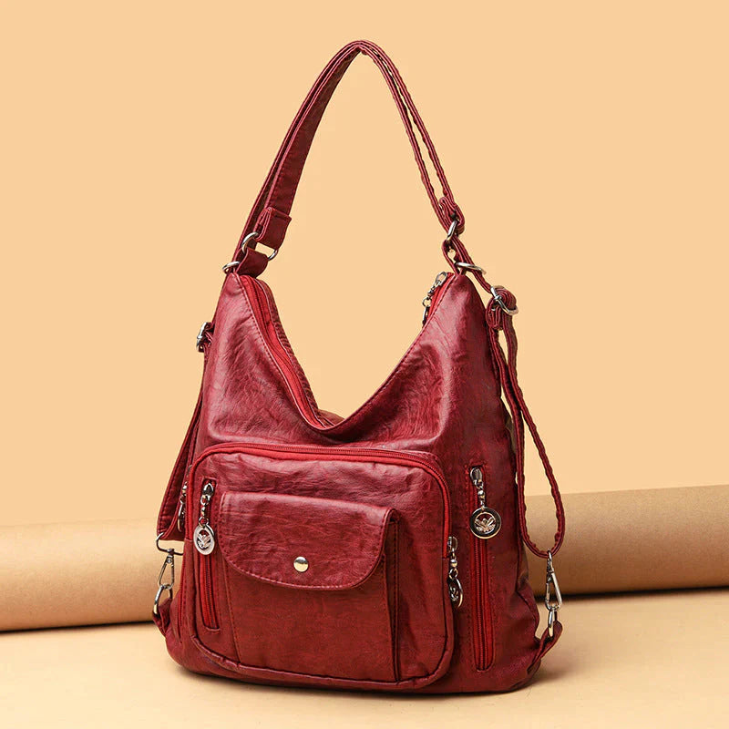 Sac à Épaule Spacieux en Cuir Souple pour Femme – Sac à Main Multi-Poches