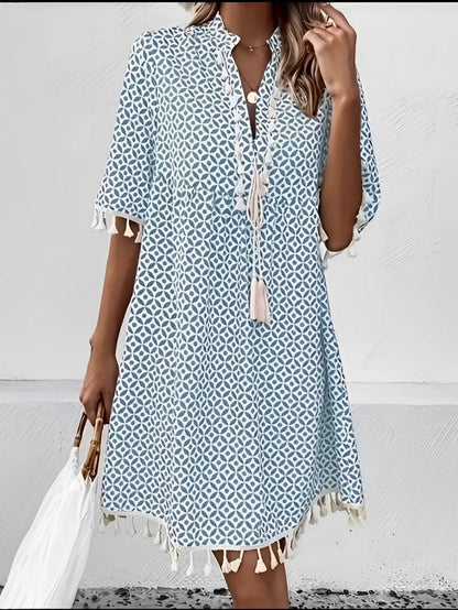 Robe ample imprimée pour l’été – Style décontracté avec détails bohèmes