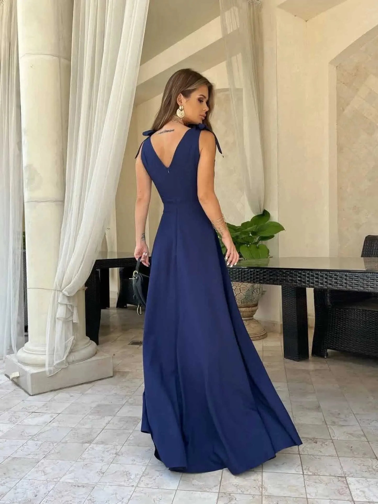 Robe maxi femme de gala a coupe fluide - Elegante et habillee