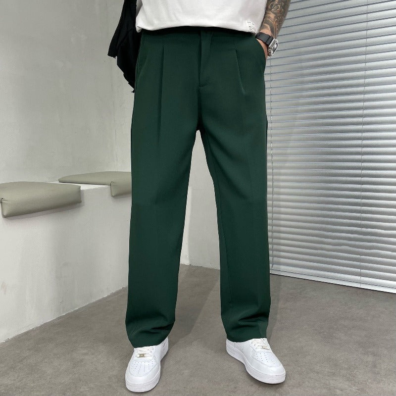 Pantalon Homme Élégant à Jambes Larges – Pantalon de Costume Oversize