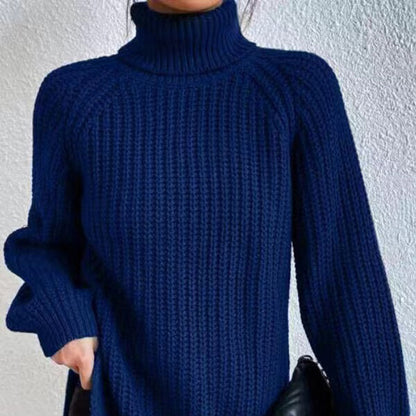 Women's sweater with a split mock neck – Soft and comfortable