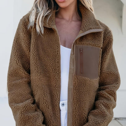 Giacca in pile da donna con cerniera - Casual e calda