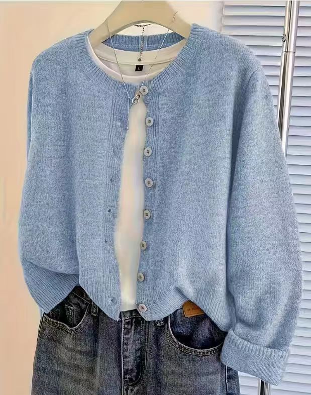 Cardigan court femme col rond - Doux et facile