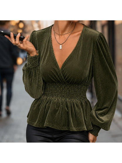 Flowy Long-Sleeve Blouse for Women – Chic and Lightweight