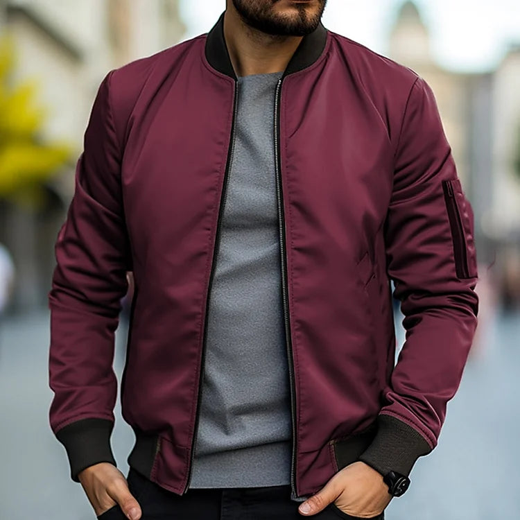 Blouson Bomber Homme à Fermeture Éclair – Stylé et Tendance