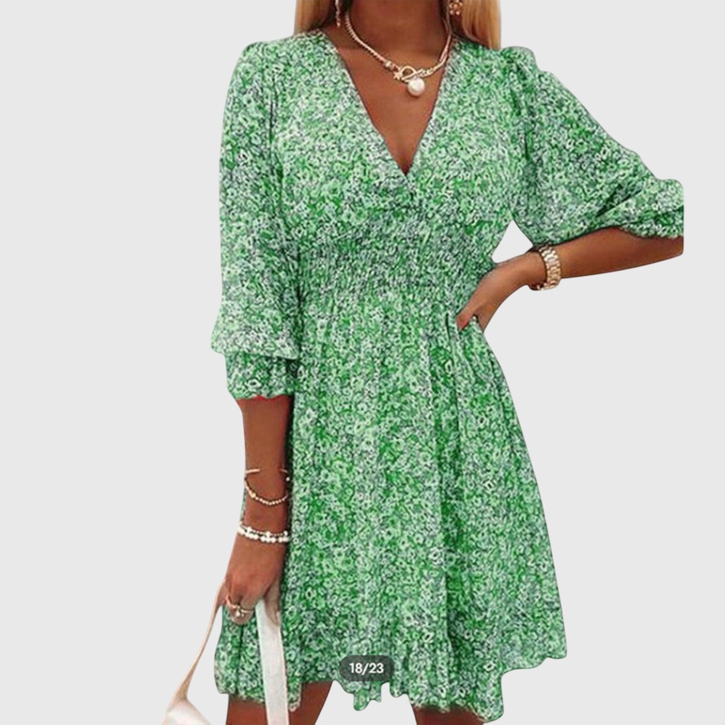 Robe Fleurie à Manches Bouffantes Elisa – Légèreté et Confort pour l’Été