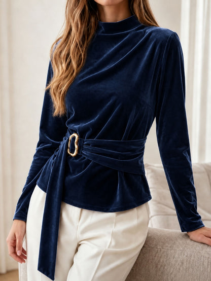 Maglia da donna in poliestere a maniche lunghe - Semplice e versatile