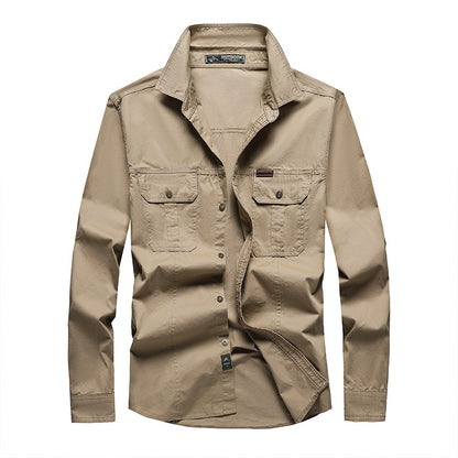 Chemise Cargo à Manches Longues Premium pour Homme – Vêtement de Travail Décontracté à Coupe Ample