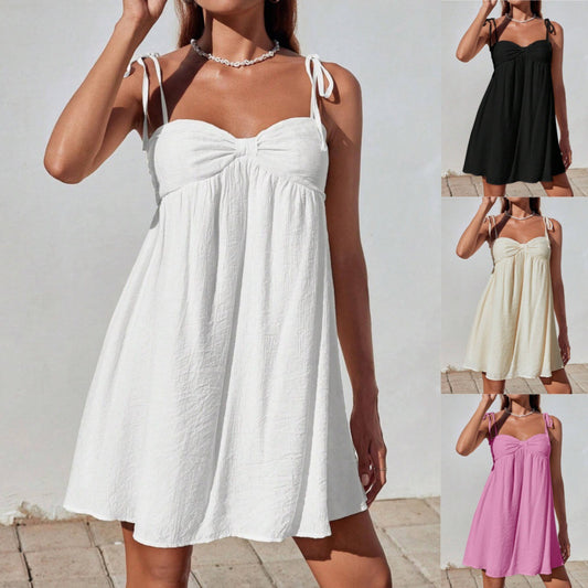 Plain Elegant Short Dress for Women – Comfortable and Stylish Loose Fit