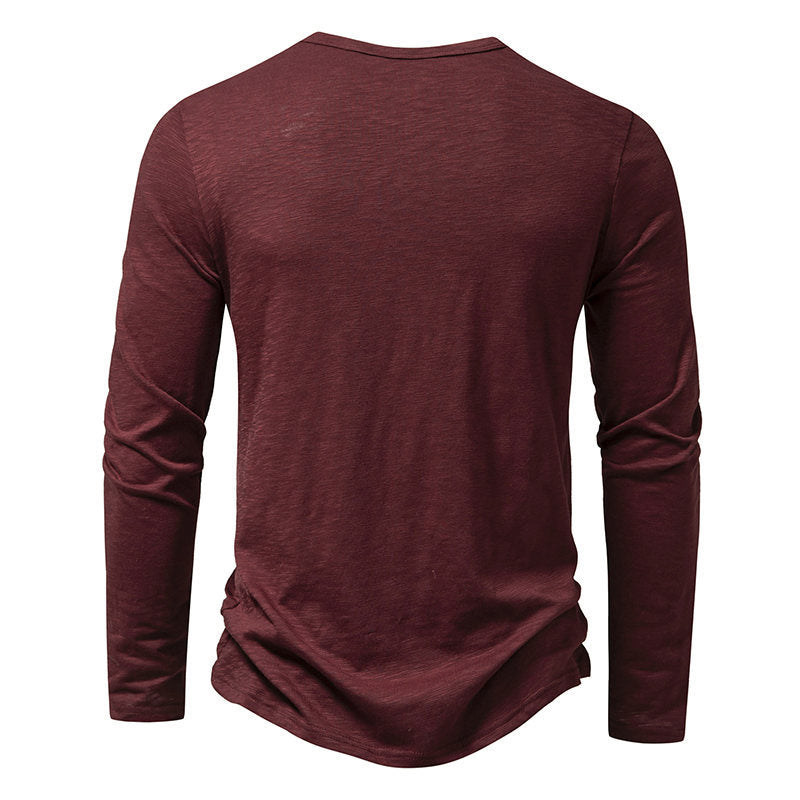 T-shirt Henley Décontracté à Manches Longues Homme – Style Boutonné Moderne