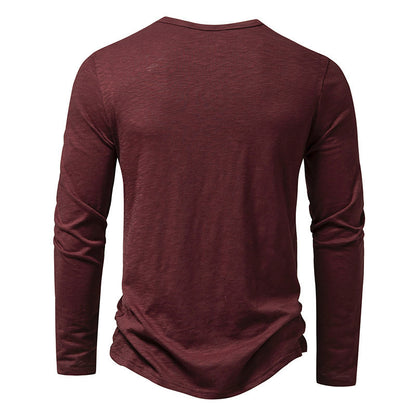T-shirt Henley Décontracté à Manches Longues Homme – Style Boutonné Moderne
