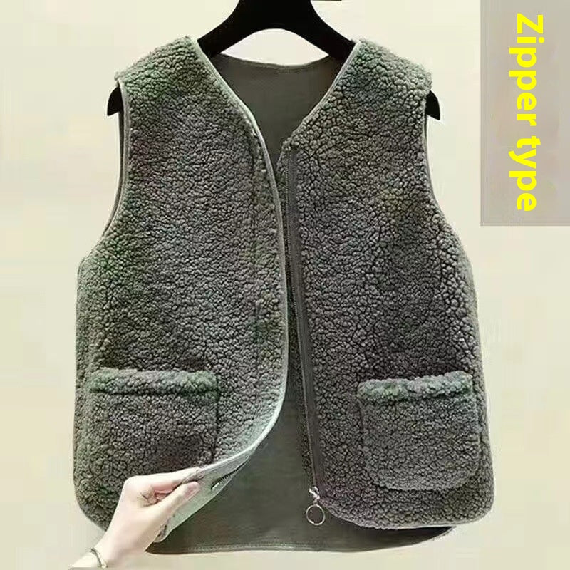 Bodywarmer Femme Grande Taille Teddy – Gilet Chaud Élégant avec Poches