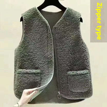 Bodywarmer Femme Grande Taille Teddy – Gilet Chaud Élégant avec Poches