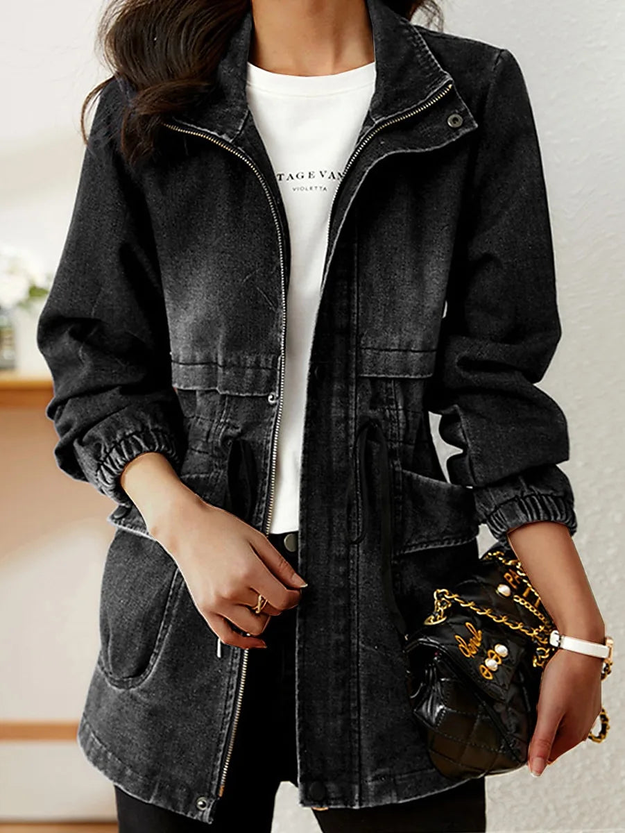Veste en jean légère et élégante pour femme – Vêtement en denim décontracté