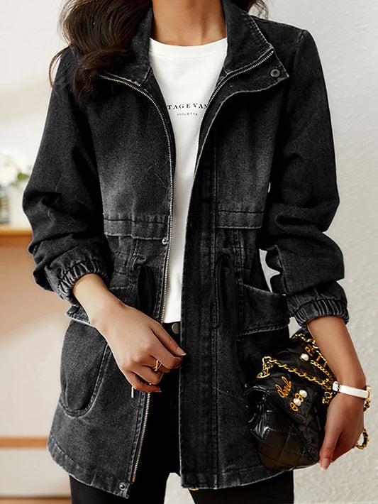 Veste en jean légère et élégante pour femme – Vêtement en denim décontracté