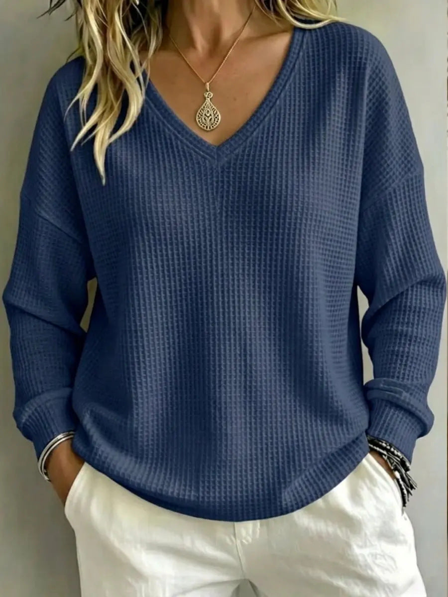 Pullover casual con scollo a V da donna – Uno stile casual e confortevole per tutti i giorni