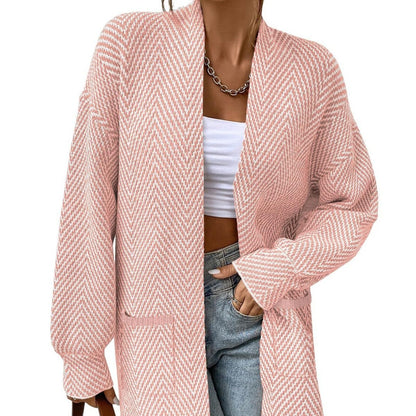 Long women's sweater with pockets - Loose and casual