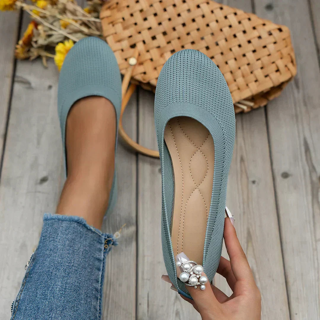 Chaussures Plates Femme Antidérapantes en Maille Légère – Confort Respirant pour Travail et Marche