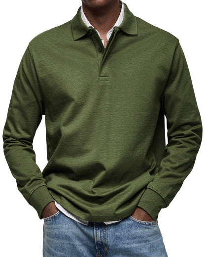 Chemise Polo à Manches Longues Décontractée pour Homme