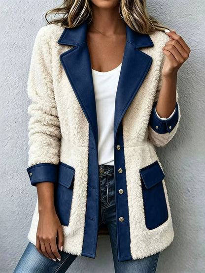 Women's denim patchwork cardigan - Warm and original