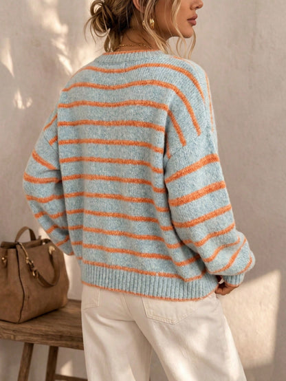 Cardigan à col rond pour femme – Style chic et décontracté euro-américain