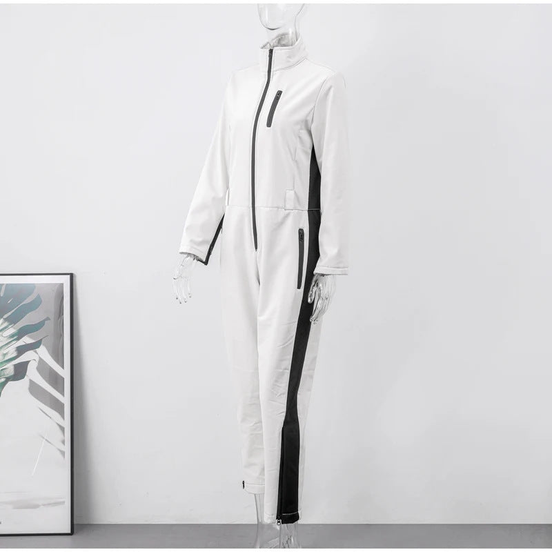 Combinaison de Ski Taille Haute pour Femme – Combinaison Hivernale Isolée Fermeture Éclair