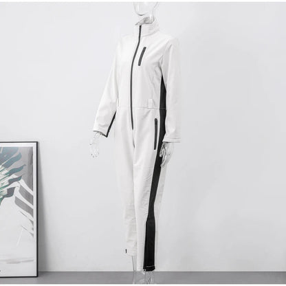 Combinaison de Ski Taille Haute pour Femme – Combinaison Hivernale Isolée Fermeture Éclair