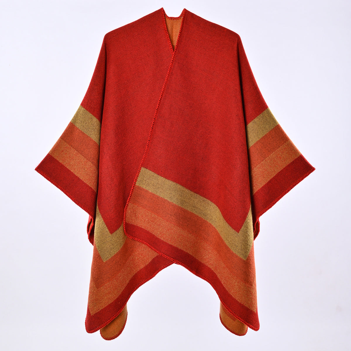Poncho femme jacquard effet cachemire - Chic et enveloppant