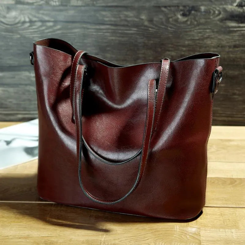 Sac à main femme tendance – Grand format en simili cuir avec anses solides