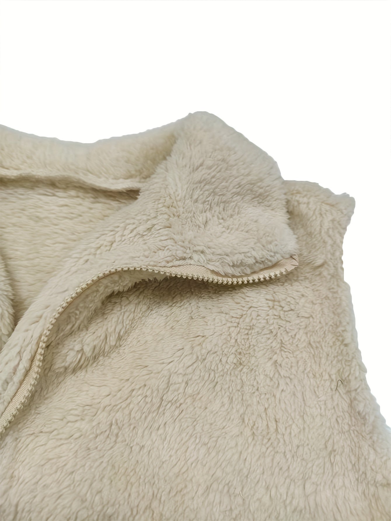Gilet en Fourrure Douce pour Femme – Veste Élégante à Manches Courtes et Fermeture Éclair
