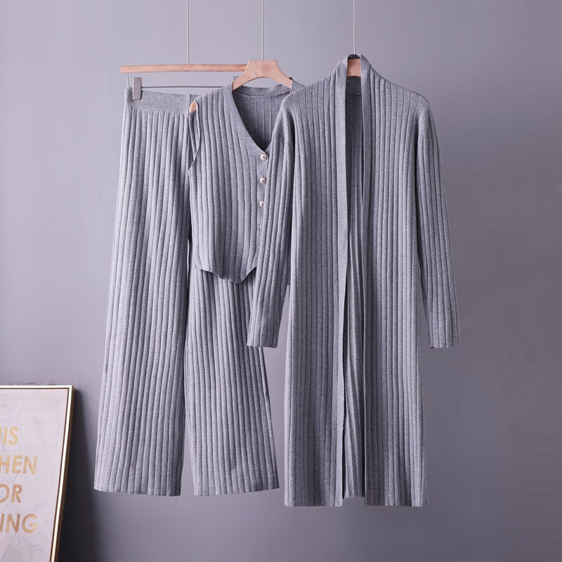 Ensemble trois pieces femme cardigan pull et gilet - Doux et coordonne