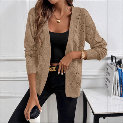 Gennembrudt cardigan til kvinder med lange ærmer – Let og elegant