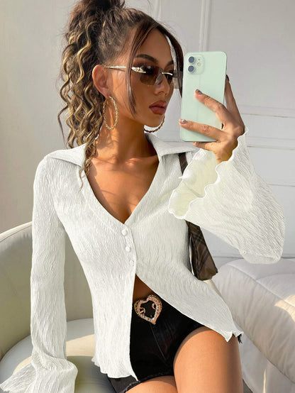 Top retro femme maille serree manches longues - Doux et facile