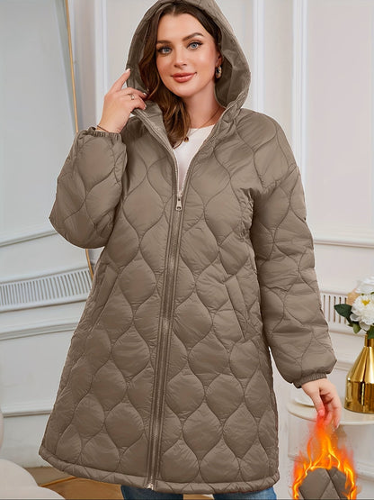 Cappotto trapuntato da donna di media lunghezza - Caldo e ampio