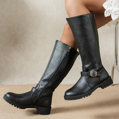 Bottes Femme Luxueuses Montantes – Design Zippé et Coupe Confortable